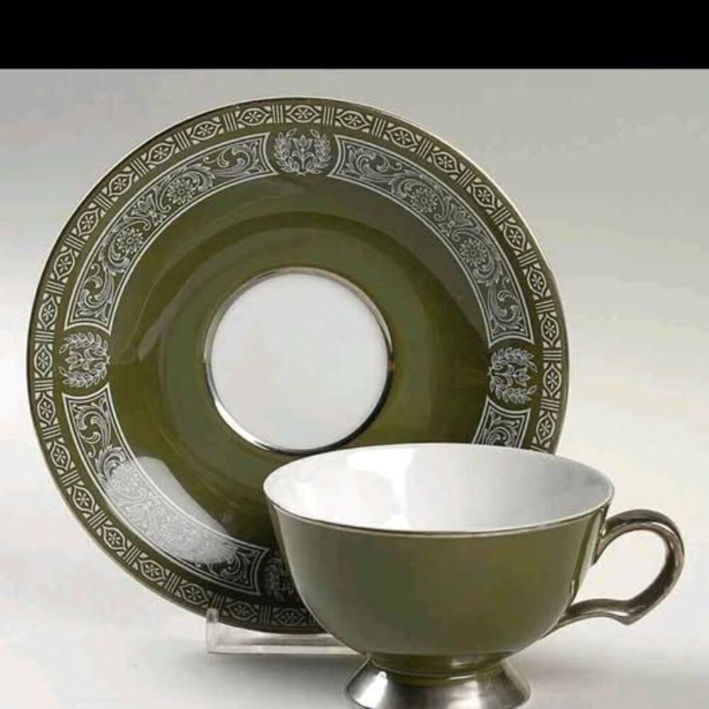 Forest damask tea cup and saucer